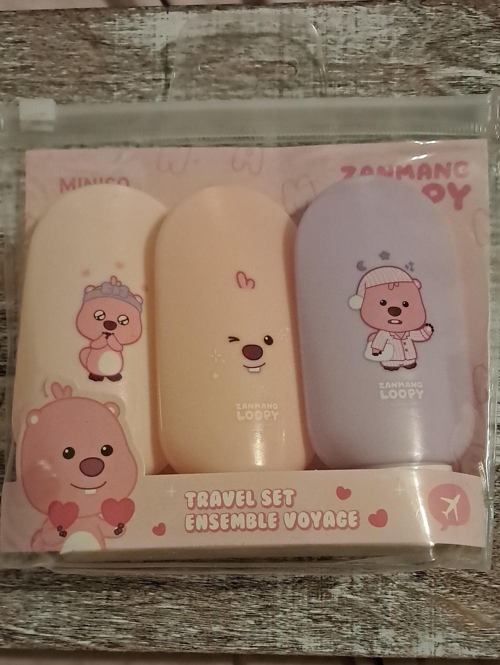 Zankang Loopy Pastel Travel Set - Pink, Peach, Lavender